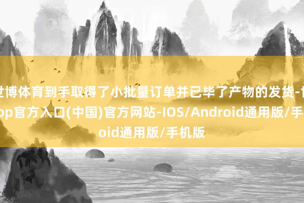 世博体育到手取得了小批量订单并已毕了产物的发货-世博app官方入口(中国)官方网站-IOS/Android通用版/手机版