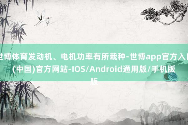 世博体育发动机、电机功率有所栽种-世博app官方入口(中国)官方网站-IOS/Android通用版/手机版