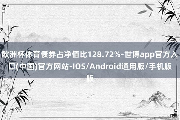 欧洲杯体育债券占净值比128.72%-世博app官方入口(中国)官方网站-IOS/Android通用版/手机版